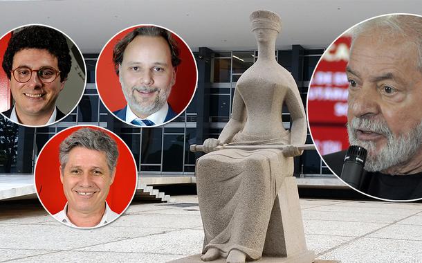 Advogados Fábio Tofic Simantob e Marco Aurélio de Carvalho, deputado Paulo Teixeira (PT-SP) e o ex-presidente Lula