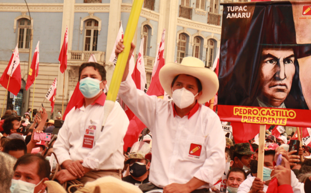 Pedro Castillo durante a campanha
