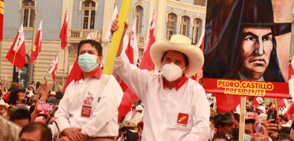 Pedro Castillo durante a campanha