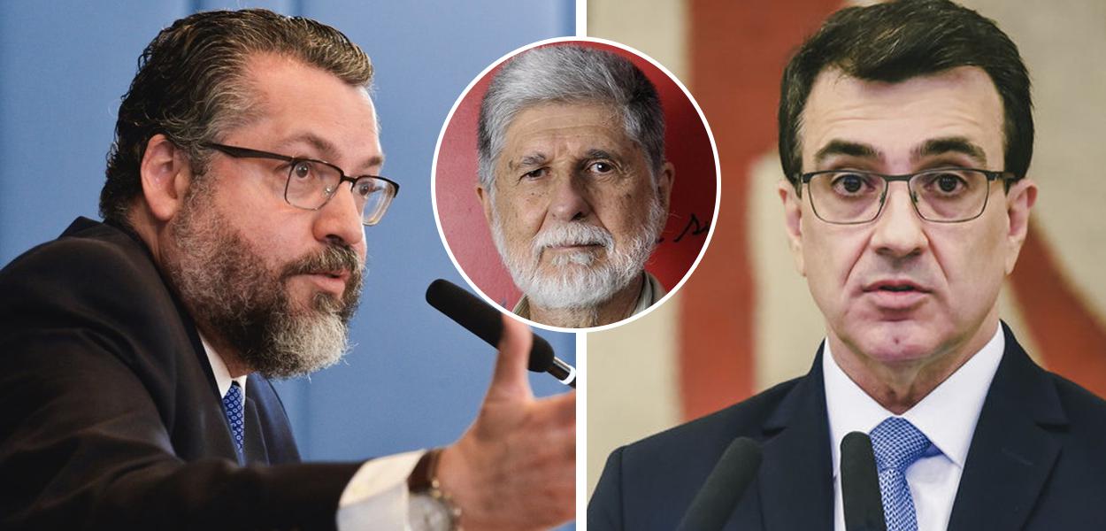 Ernesto Araújo, Celso Amorim e Carlos França