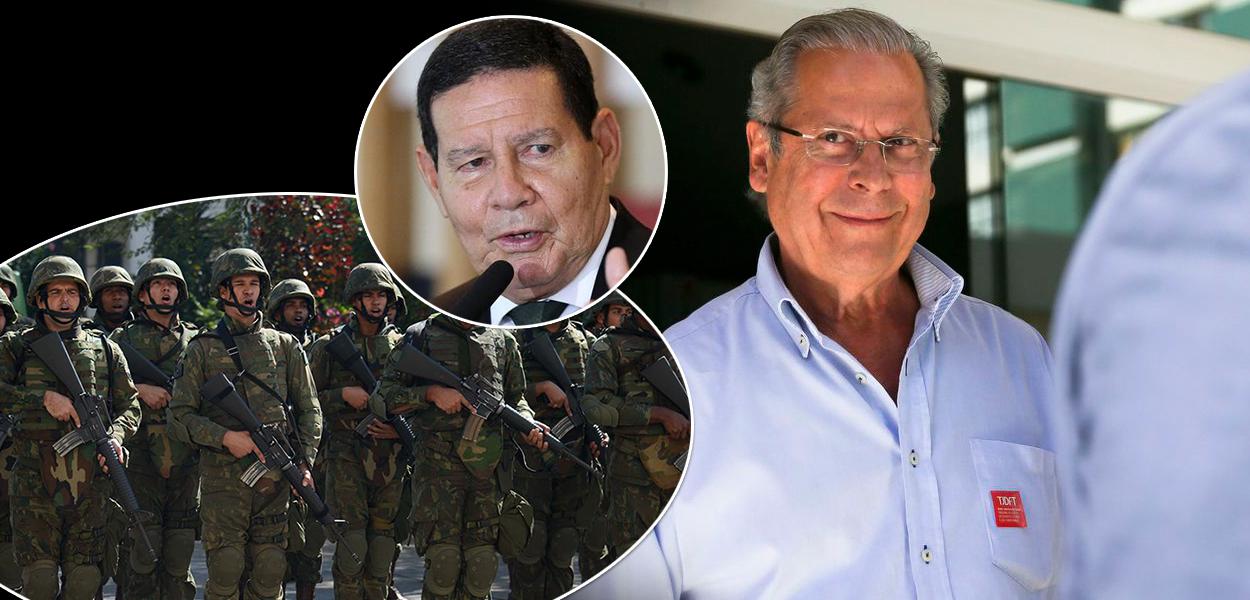 Vice-presidente Hamilton Mourão e o ex-ministro José Dirceu