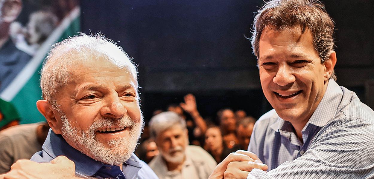 Ex-presidente Lula e o ex-prefeito de São Paulo Fernando Haddad