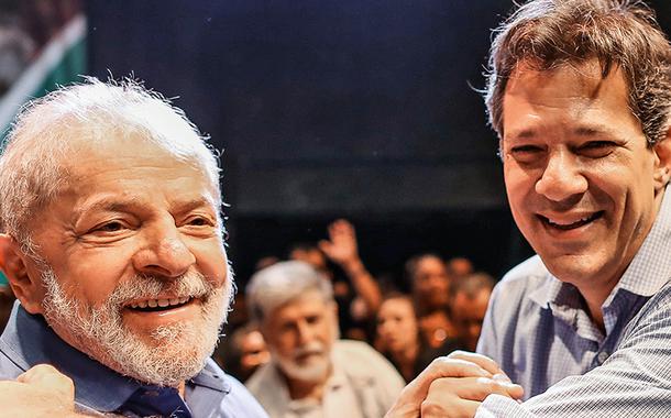 Ex-presidente Lula e o ex-prefeito de São Paulo Fernando Haddad