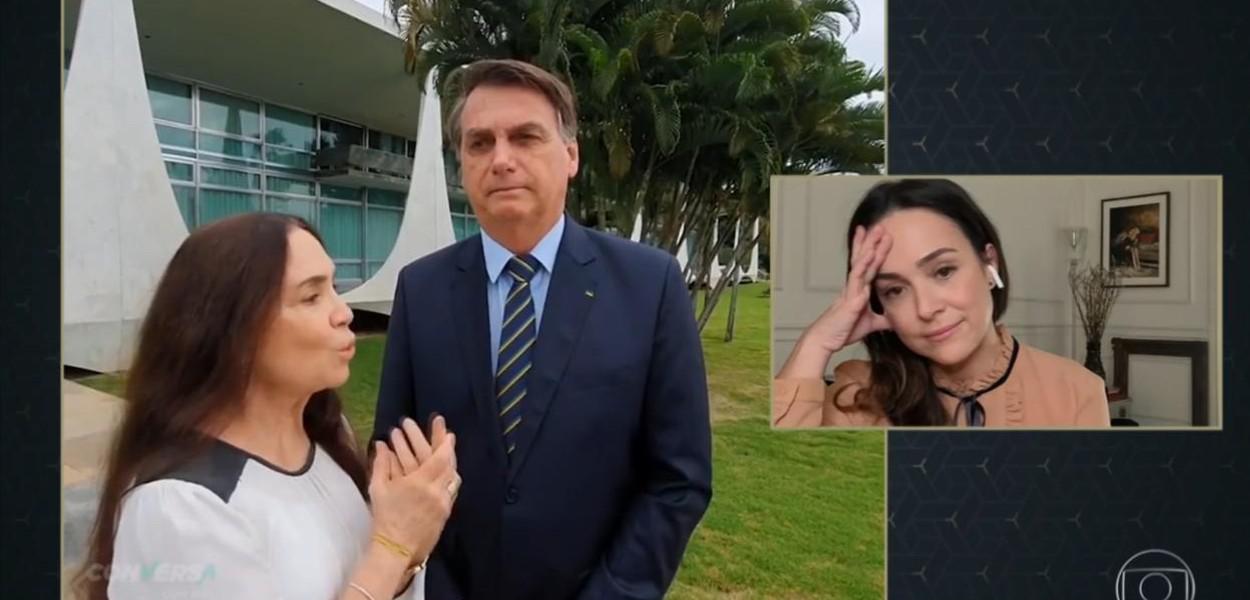 Regina Duarte, Jair Bolsonaro e Gabriela Duarte