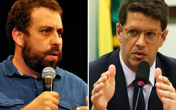 Líder do MTST, Guilherme Boulos, e o ministro do Meio Ambiente, Ricardo Salles