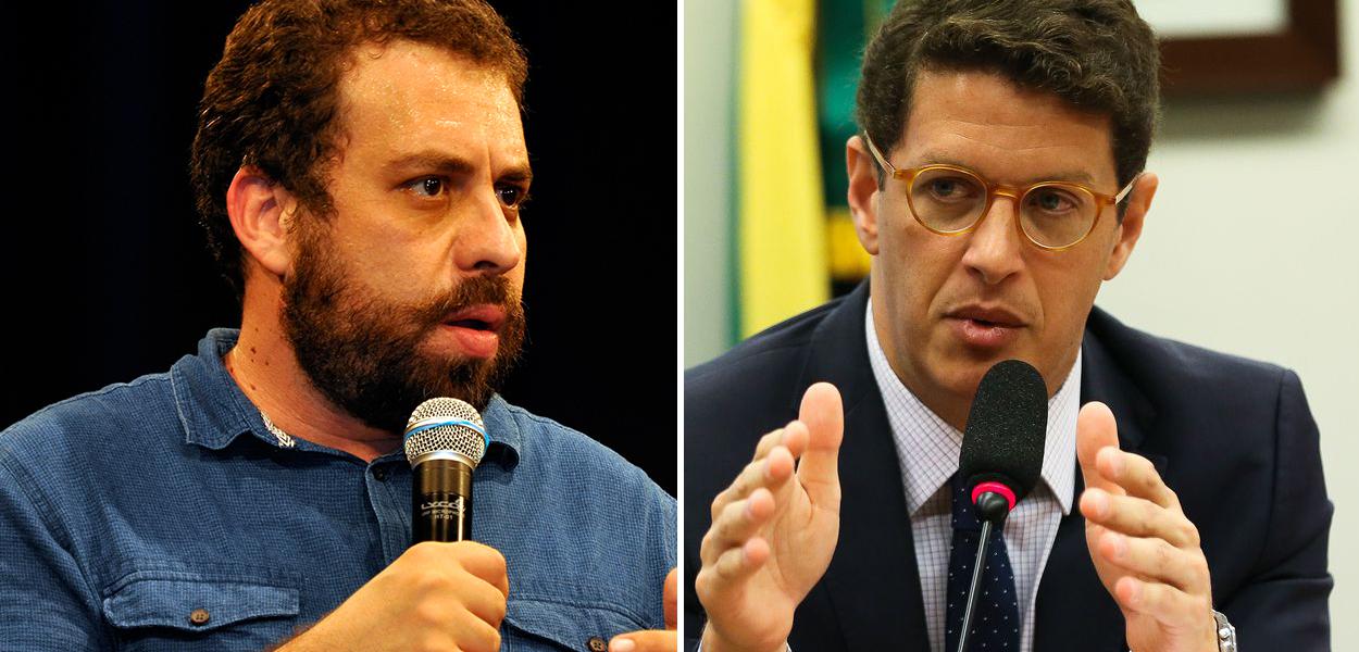 Líder do MTST, Guilherme Boulos, e o ministro do Meio Ambiente, Ricardo Salles