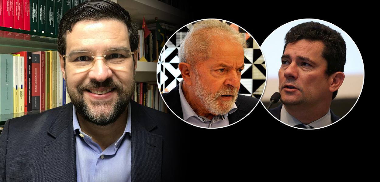 Jurista Marcelo Uchôa, ex-presidente Lula e Sérgio Moro