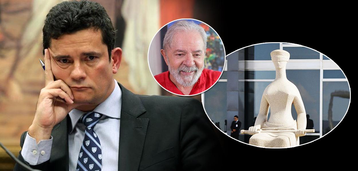 Sérgio Moro, condenado pelo STF, e o ex-presidente Lula