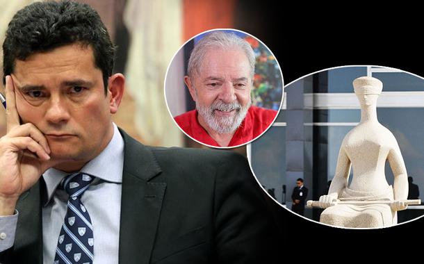 Sérgio Moro, condenado pelo STF, e o ex-presidente Lula