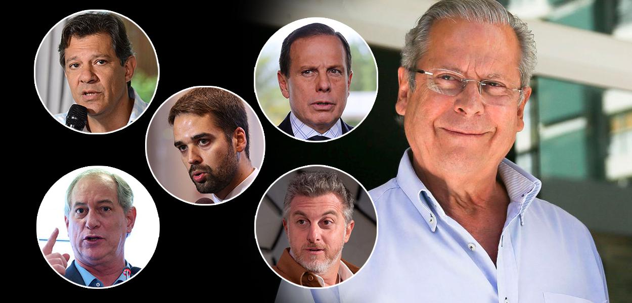 José Dirceu e Fernando Haddad, João Doria, Eduardo Leite, Ciro Gomes e Luciano Huck