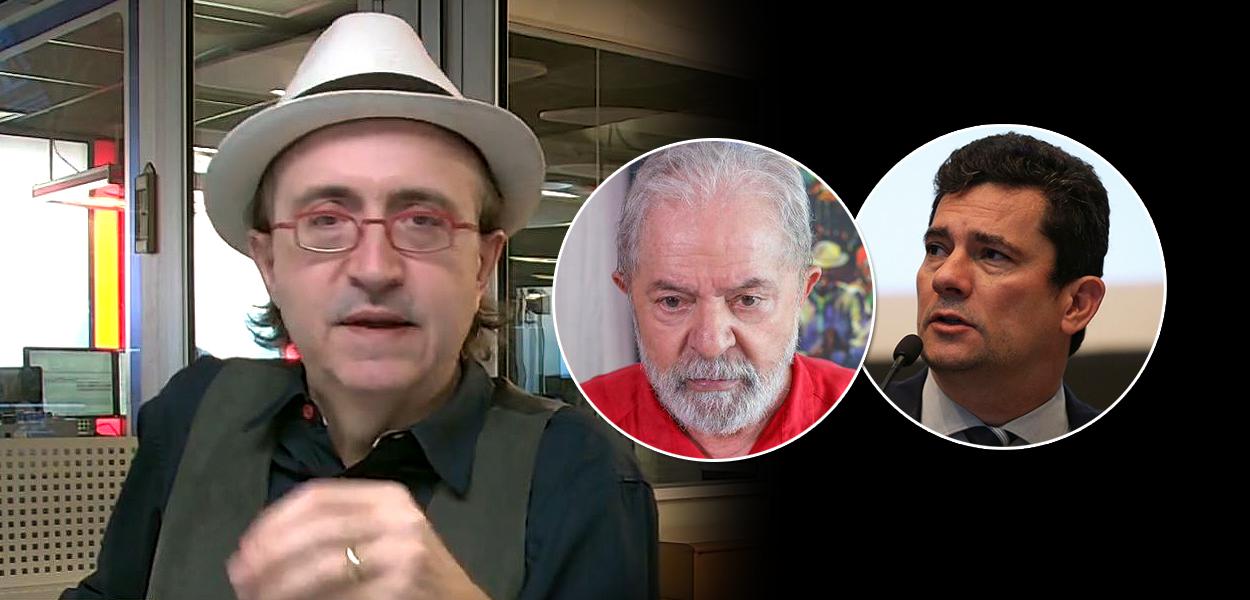 Jornalista Reinaldo Azevedo, ex-presidente Lula e Sérgio Moro