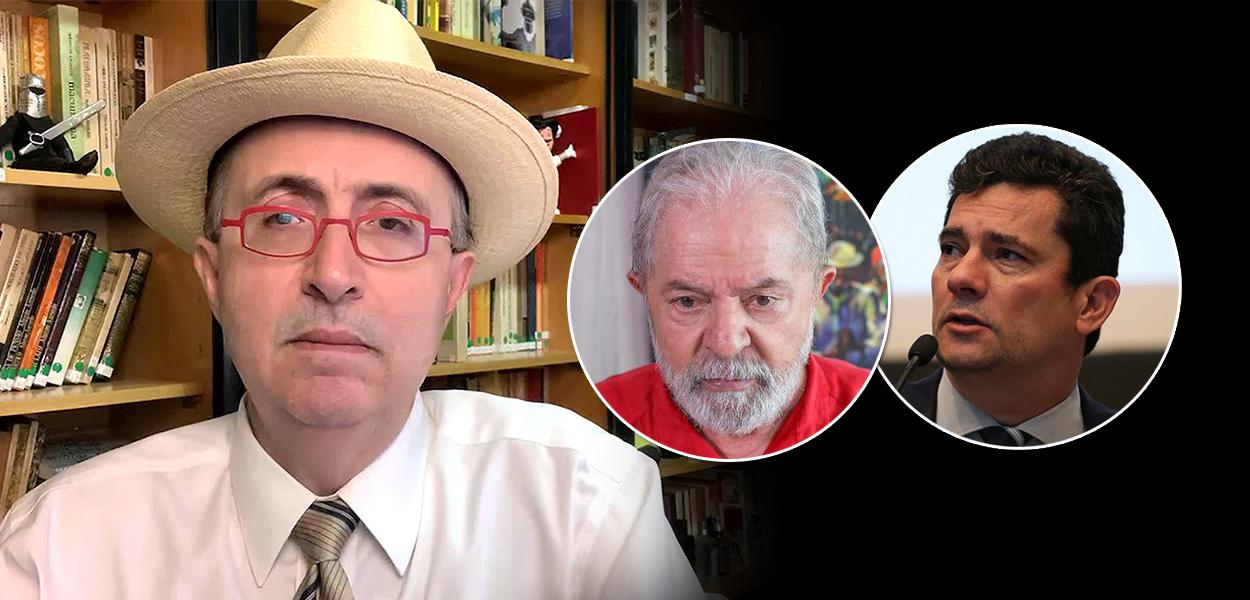 Jornalista Reinaldo Azevedo, ex-presidente Lula e Sérgio Moro