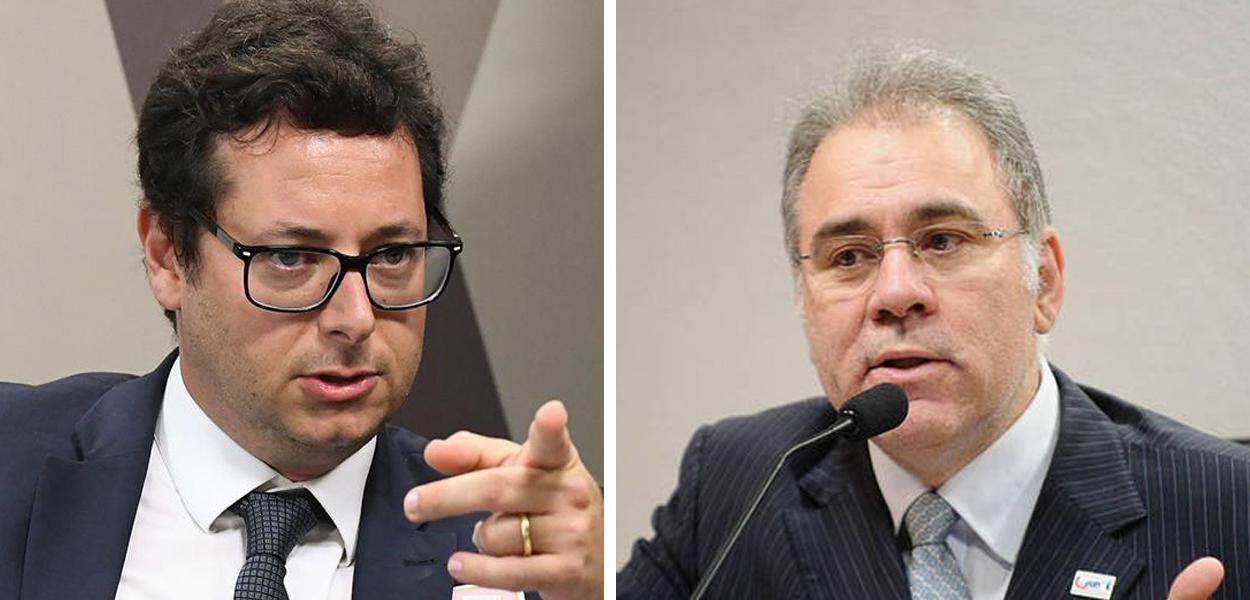 Ex-secretário de Comunicação Fábio Wajngarten e o ministro Marcelo Queiroga