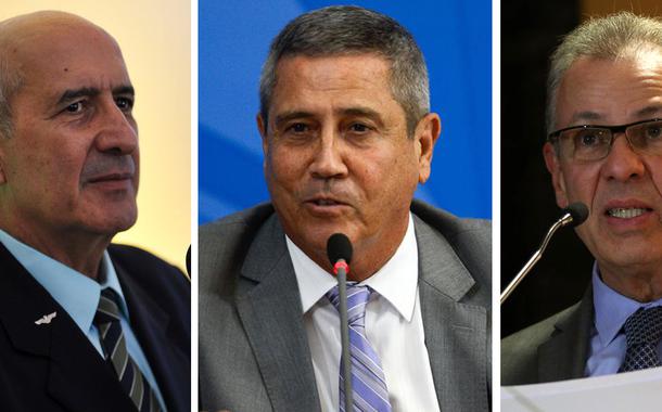 General Luiz Eduardo Ramos, o  general Braga Netto e  almirante Bento Albuquerque