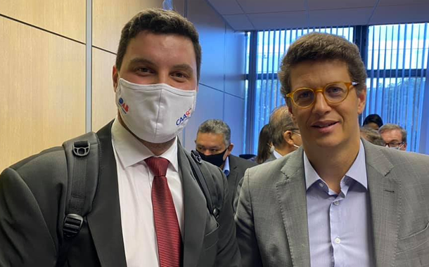 Rafael Dacroce com o ministro Ricardo Salles na reunião do dia 25 de março