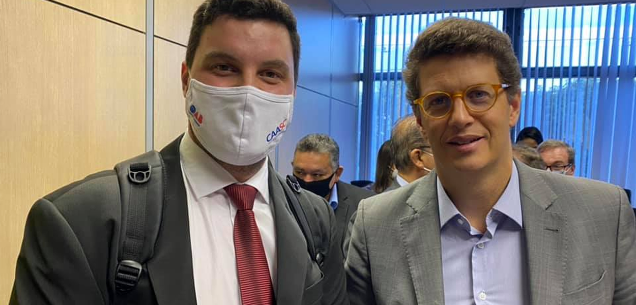 Rafael Dacroce com o ministro Ricardo Salles na reunião do dia 25 de março