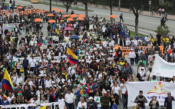 Manifestação na Colômbia