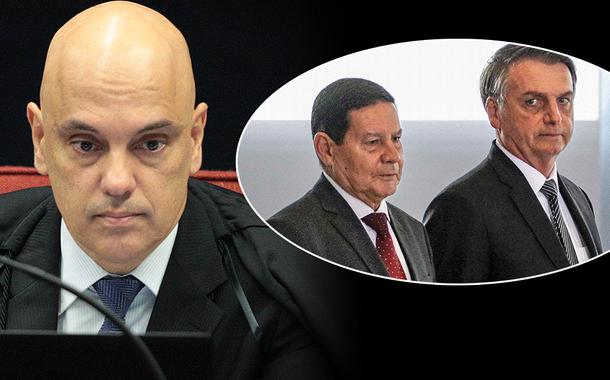 Ministro do STF Alexandre de Moraes, Jair Bolsonaro e Hamilton Mourão