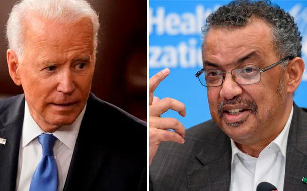 Joe Biden e Tedros Adhanom Ghebreyesus