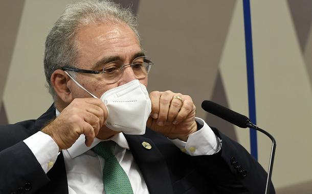 O ministro da Saúde, Marcelo Queiroga, em depoimento na CPI da Covid no Senado