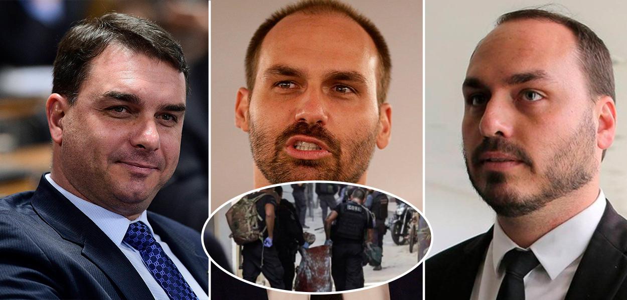 Flavio, Eduardo e Carlos Bolsonaro