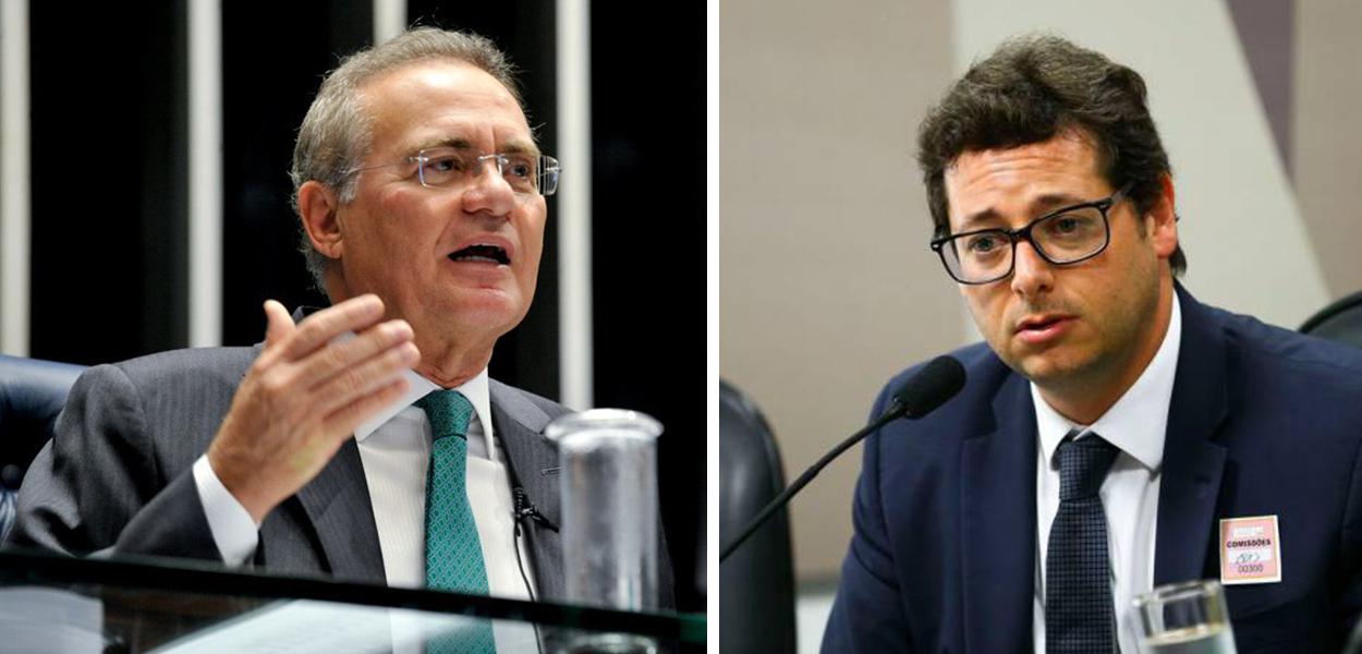 Senador Renan Calheiros (MDB-AL) e o ex-chefe da Secom Fabio Wajngarten