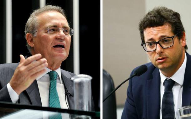 Senador Renan Calheiros (MDB-AL) e o ex-chefe da Secom Fabio Wajngarten