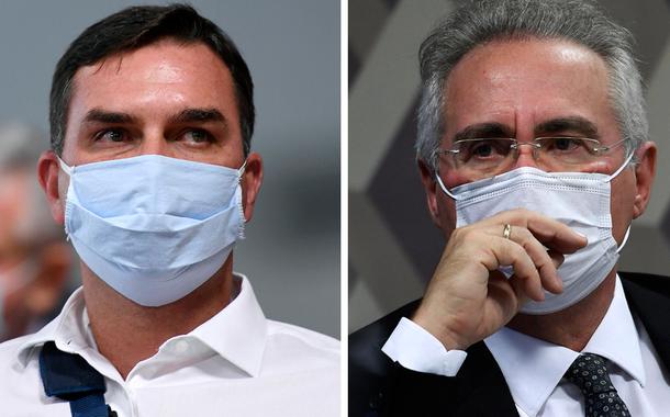 Flavio Bolsonaro e Renan Calheiros