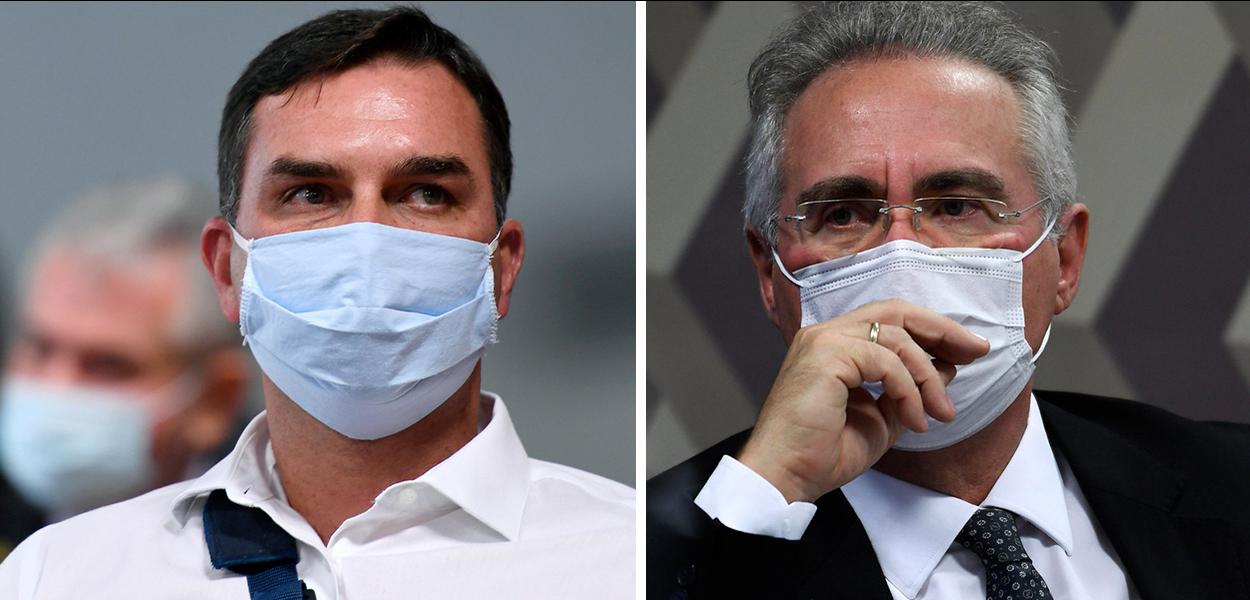 Flavio Bolsonaro e Renan Calheiros