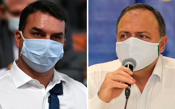 Flávio Bolsonaro e Eduardo Pazuello