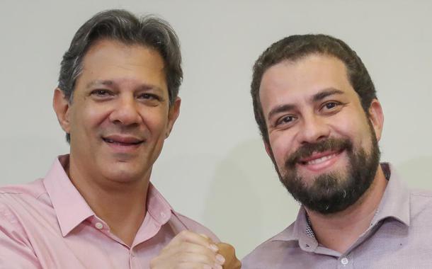 Ex-prefeito de SP Fernando Haddad e o líder do MTST, Guilherme Boulos