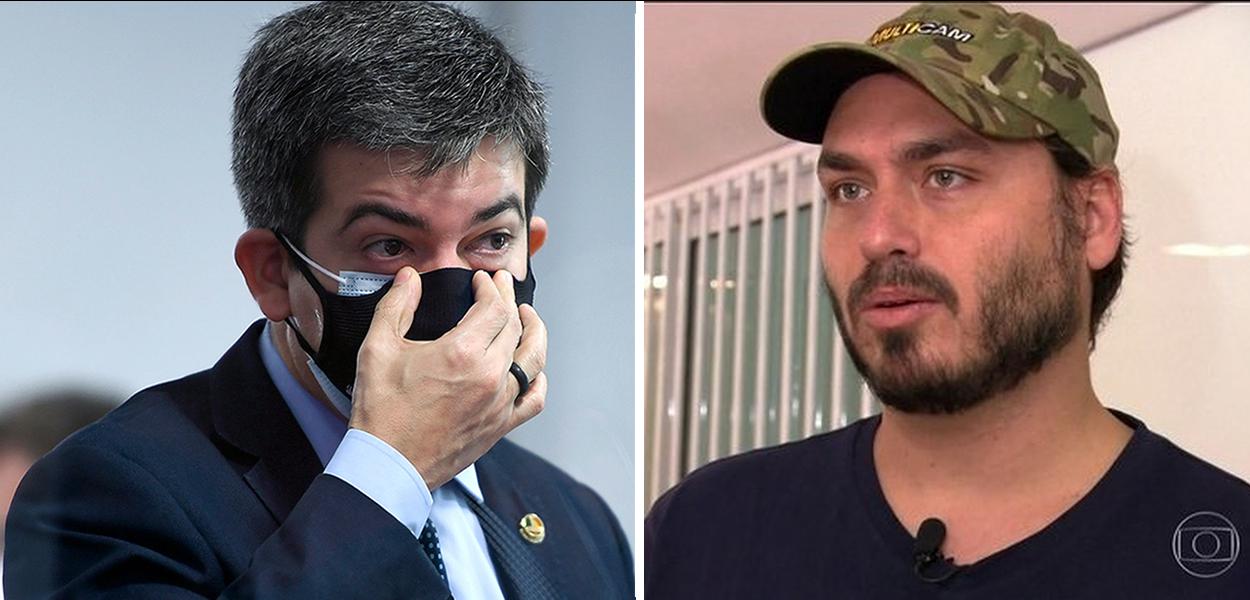 Randolfe Rodrigues e Carlos Bolsonaro