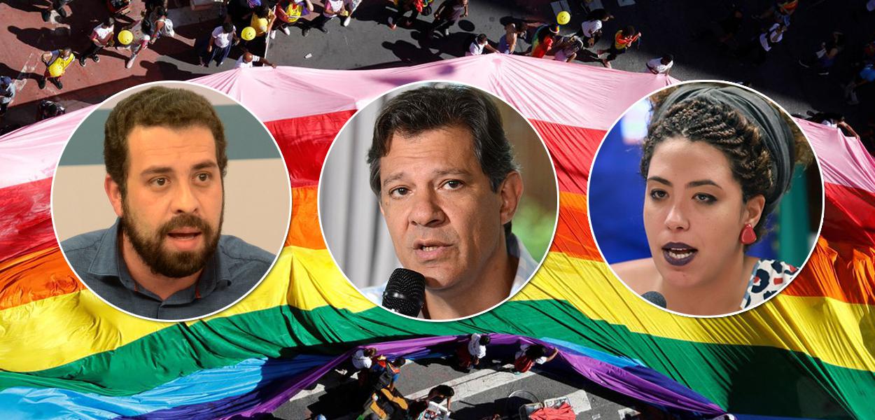 Guilherme Boulos, Fernando Haddad e Talíria Petrone