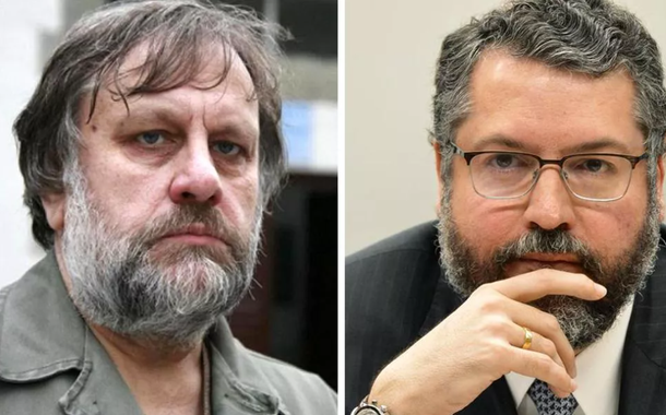 Filósofo Slavoj Zizek e o ex-chanceler Ernesto Araújo