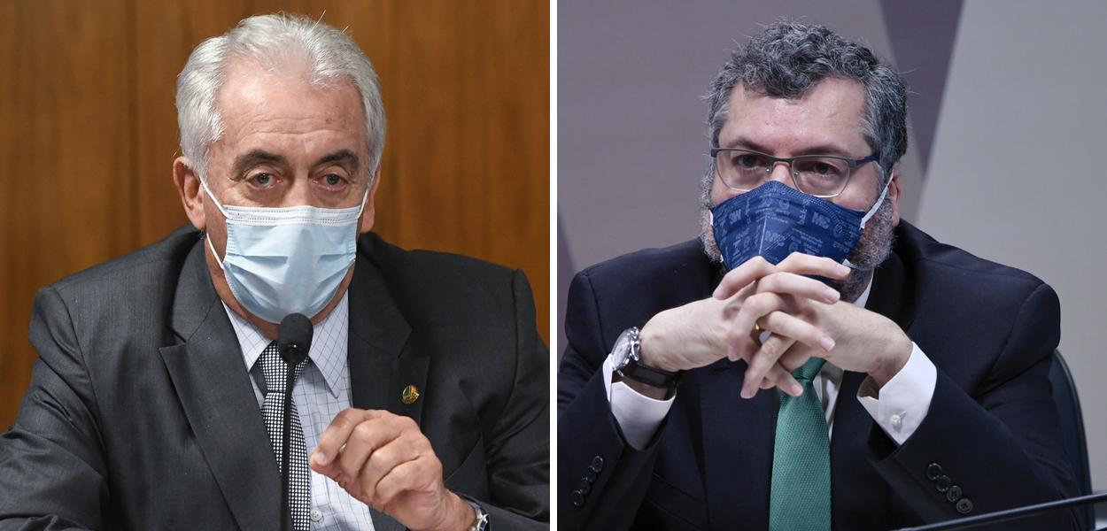 O senador Otto Alencar e o ex-chanceler Ernesto Araújo