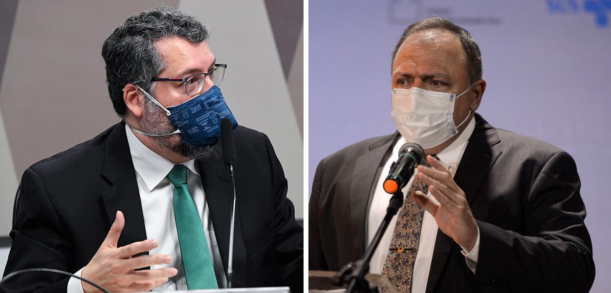 Ernesto Araújo e Eduardo Pazuello