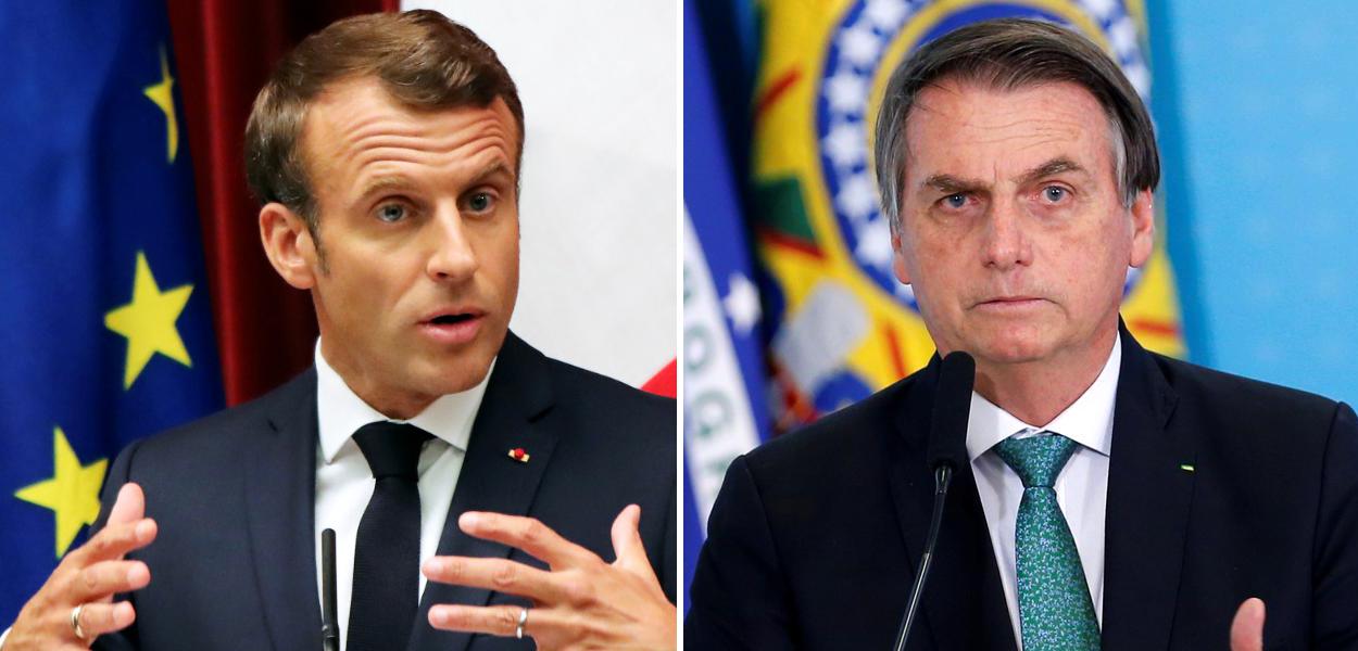 Emmanuel Macron e  Jair Bolsonaro