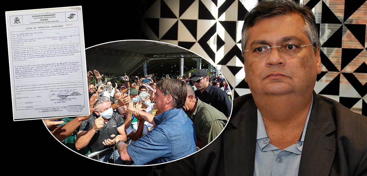 Bolsonaro causando aglomeração e Flávio Dino