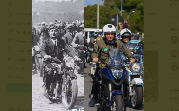 Bolsonaro e os ditadores fascistas Mussolini e Hitler