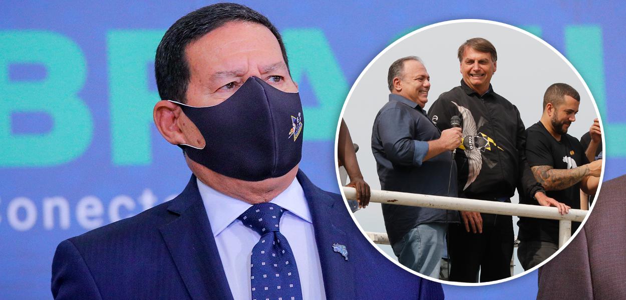 Mourão e Pazuello com Bolsonaro