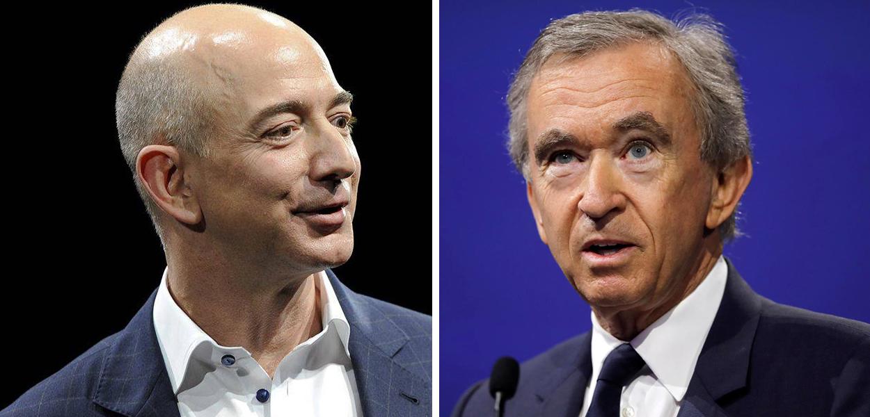 Jeff Bezos (Amazon) e Bernard Arnault (Louis Vuitton)