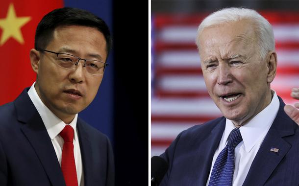 Zhao Lijian e Joe Biden