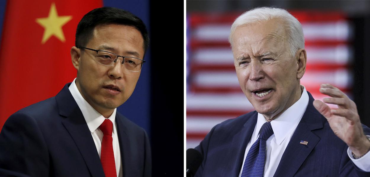 Zhao Lijian e Joe Biden