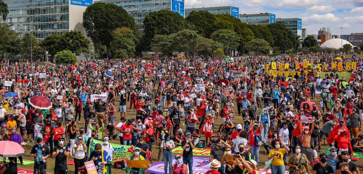 Protesto em Brasília contra o governo Jair Bolsonaro