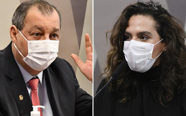 Presidente da CPI da Covid, Omar Aziz (PSD-AM), e a médica Luana Araújo