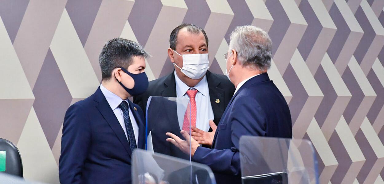 Randolfe Rodrigues, Omar Aziz e Renan Calheiros