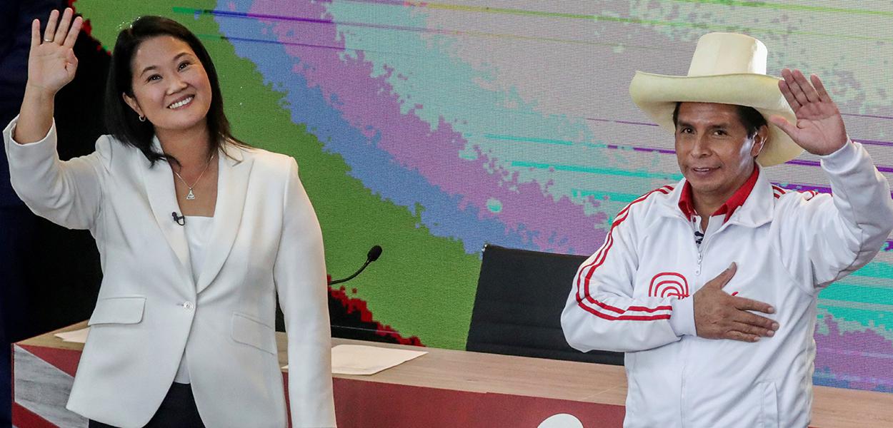 Candidatos à Presidência do Peru Keiko Fujimori e Pedro Castillo