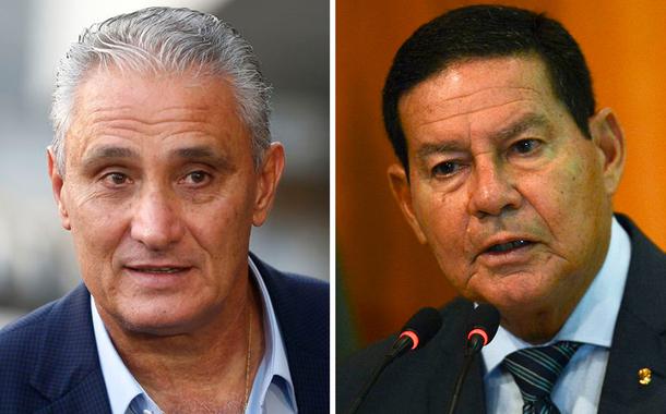 Técnico Tite e o vice-presidente Hamilton Mourão