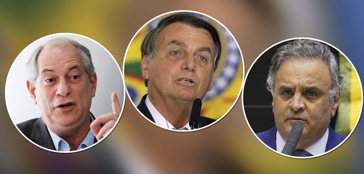 Ciro Gomes, Jair Bolsonaro e Aécio Neves