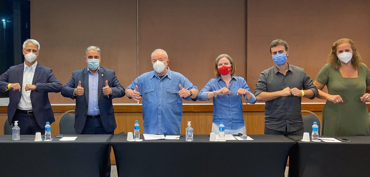 Molon, André Ceciliano, Lula, Gleisi, Freixo e Jandira Feghali